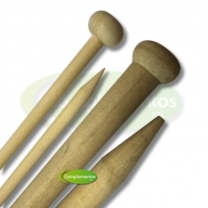 Aguja de tejer de madera 05 x 6 pares