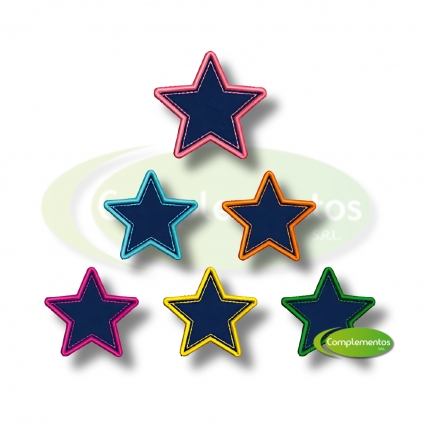 Aplic.bord-estrella color pastel 