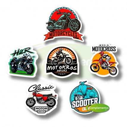 Aplic. estamp.motos clasicas gd. x 12 un