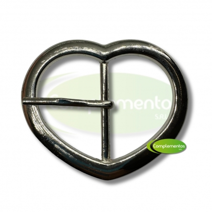 Hebilla corazon niquel zamac p/4cm x 4un