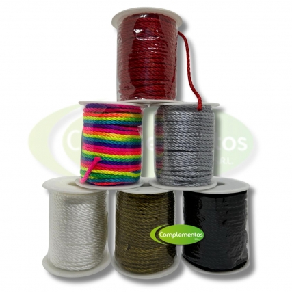 Cordon de seda 3 mm retorcido x 25 yd