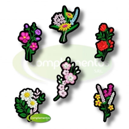 Aplic. bord.flores ramillete x 6 uni