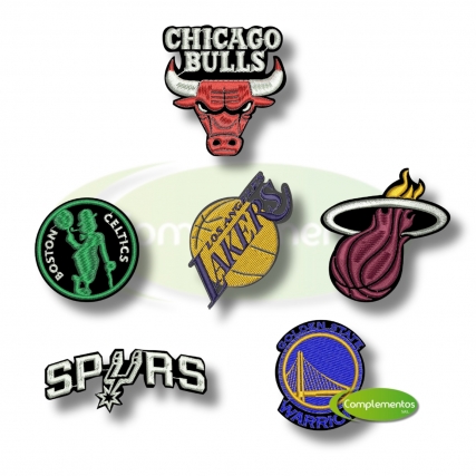 Aplic. bord.escudos basket nba x 6 un
