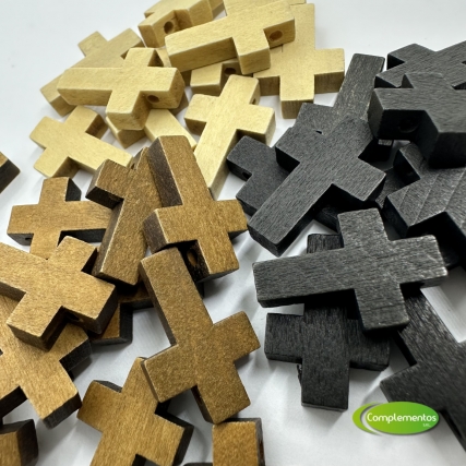 Cruz madera denario 22*15mm x 50 unid