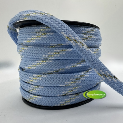 Cordon chato 10mm argent c/l x 25 mts f/