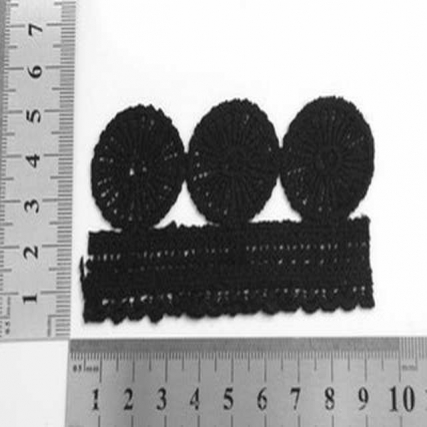Guipure pol.5 cm negro circulos x 15 yd