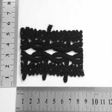 Guipure alg. 5 cm negro flor oval x 15 y