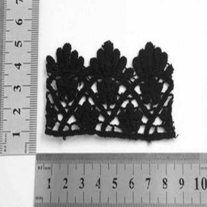 Guipure algodon 4.5cm negro flor x 15 yd