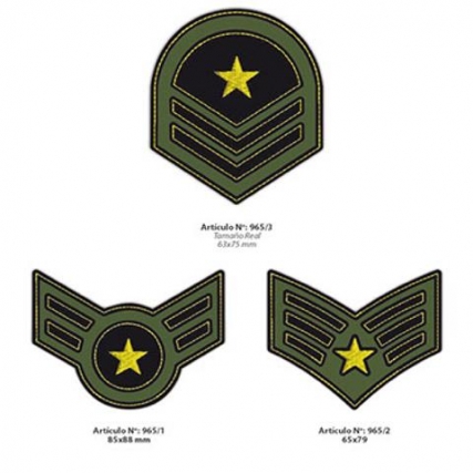 Aplicacion bord. insignia militar x 4 un