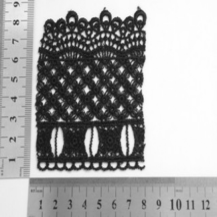 Guipure pol.8 cm negro flor/onda x 15 yd