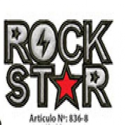 Aplicacion bordado rock star x 4 unid