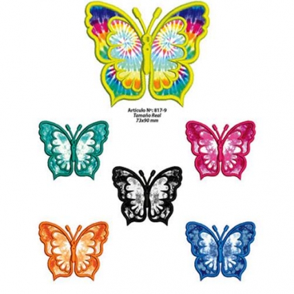 Aplicacion bordada mariposa x 4 unid