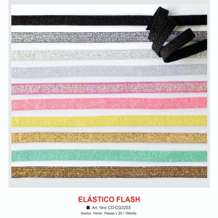 Elastico lurex flash 10 mm x 20 mts